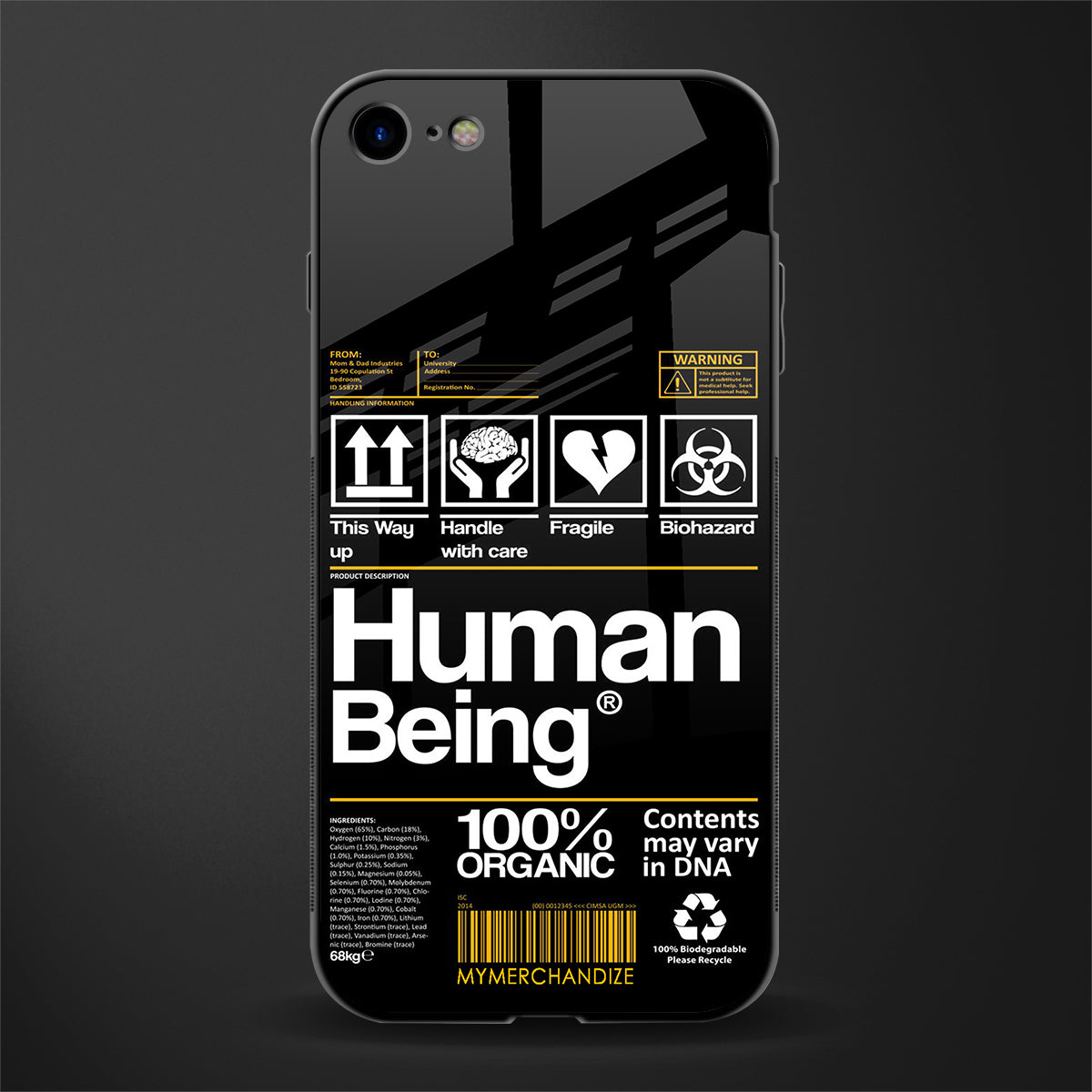 human being label phone cover for iphone se 2020