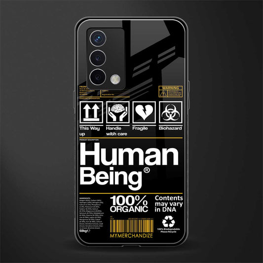 human being label back phone cover | glass case for oppo a74 4g