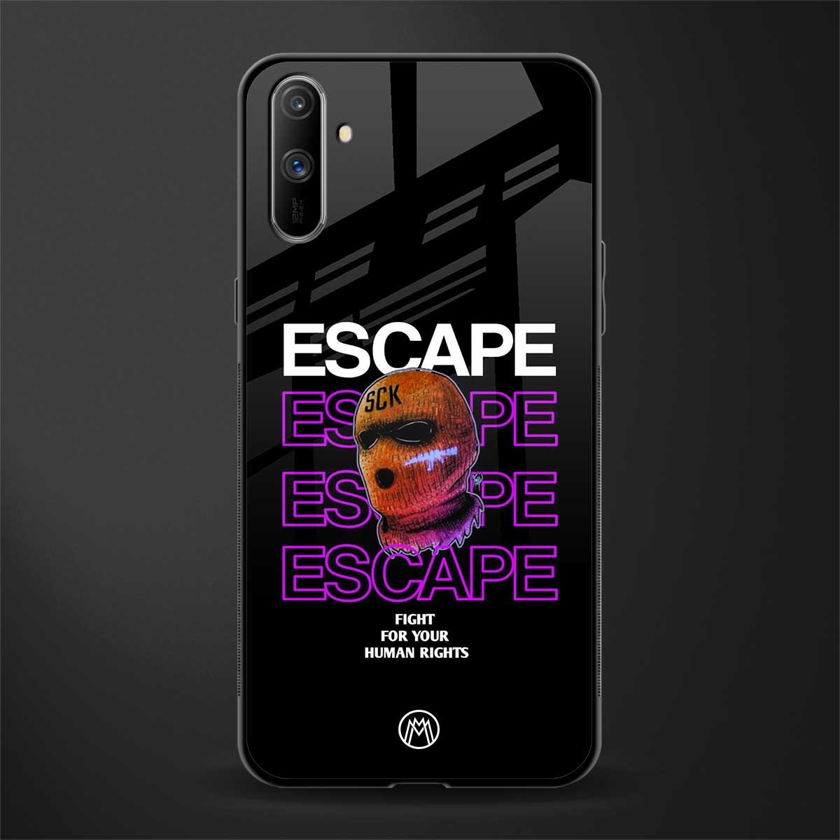 human rights glass case for realme c3