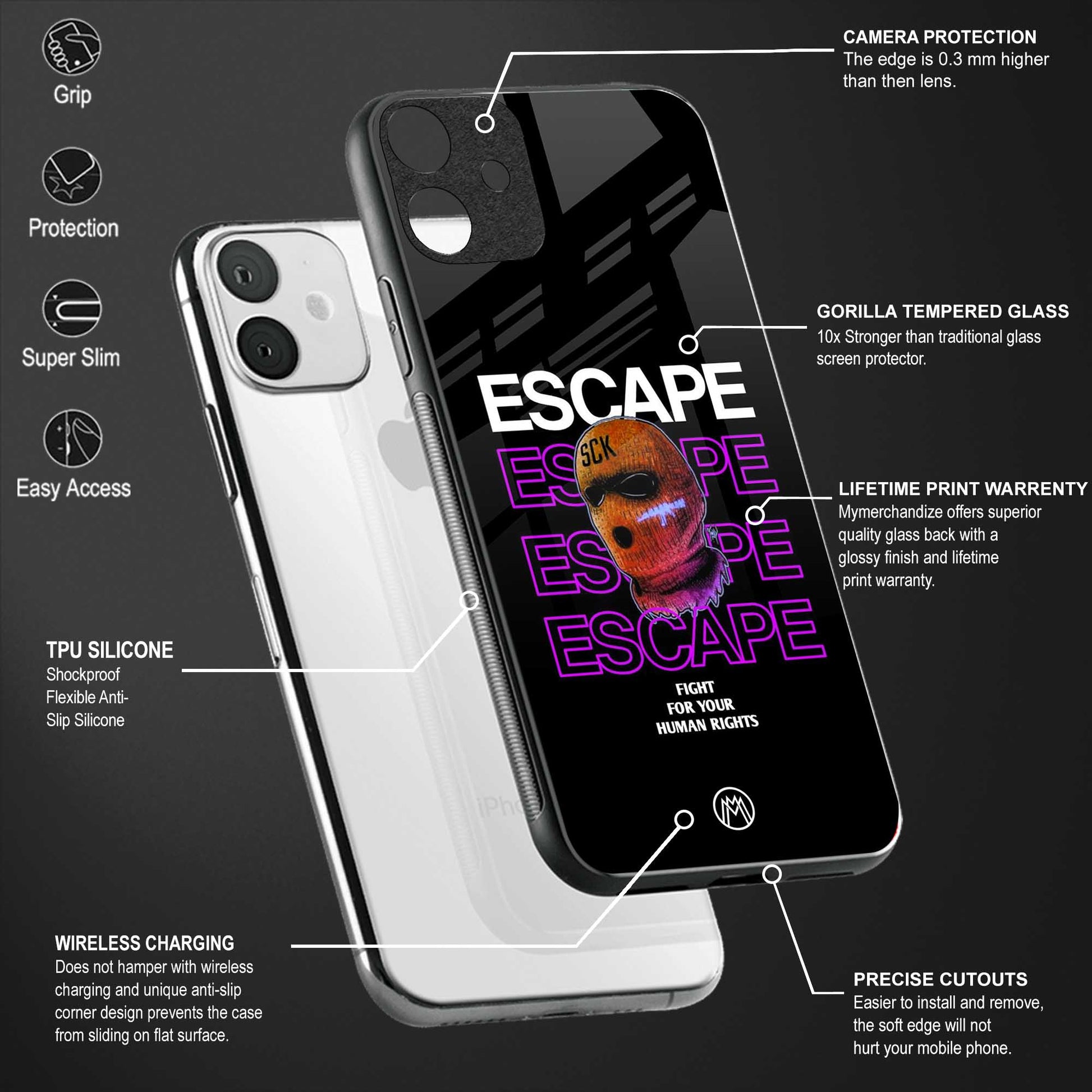 human rights glass case for realme 8i