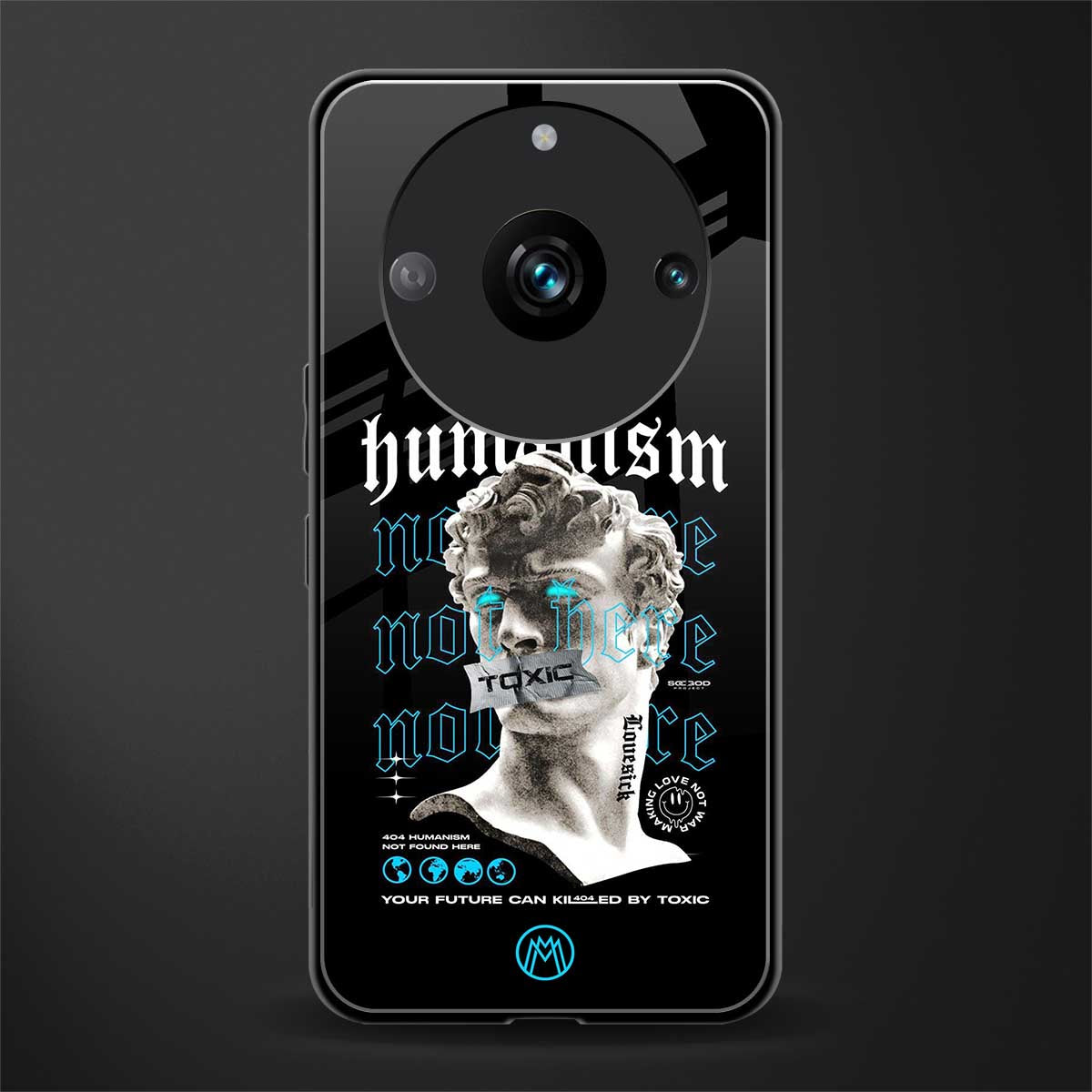 humanism not here back phone cover | glass case for realme 11 pro 5g