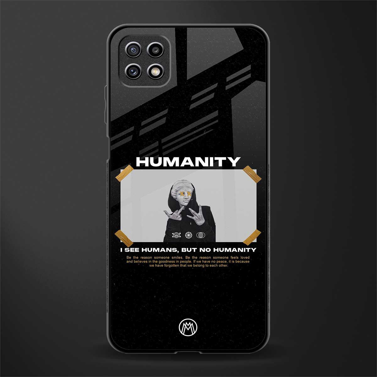 humans but no humanity glass case for samsung galaxy a22 5g image