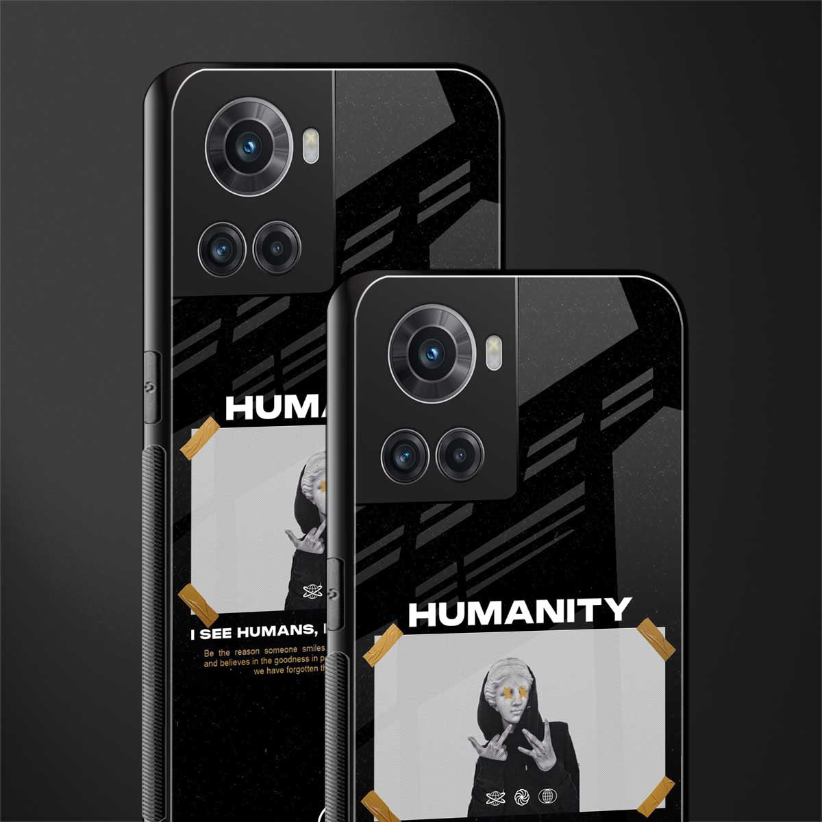 humans but no humanity back phone cover | glass case for oneplus 10r 5g