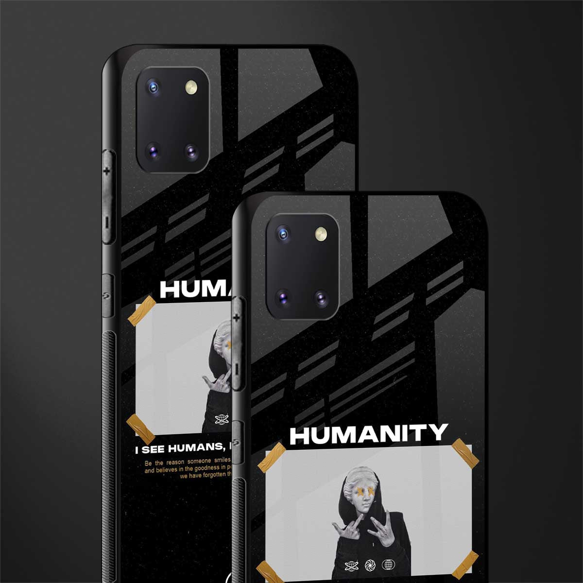 humans but no humanity glass case for samsung a81 image-2