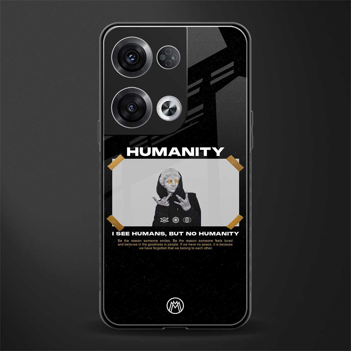 humans but no humanity back phone cover | glass case for oppo reno 8 pro