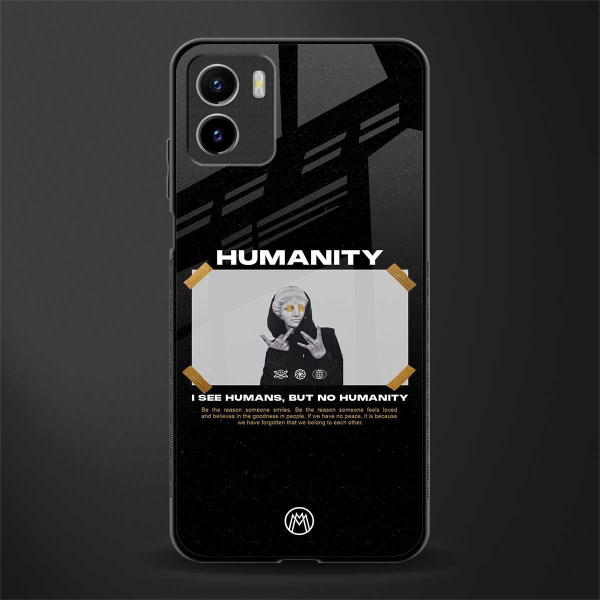 humans but no humanity back phone cover | glass case for vivo y72