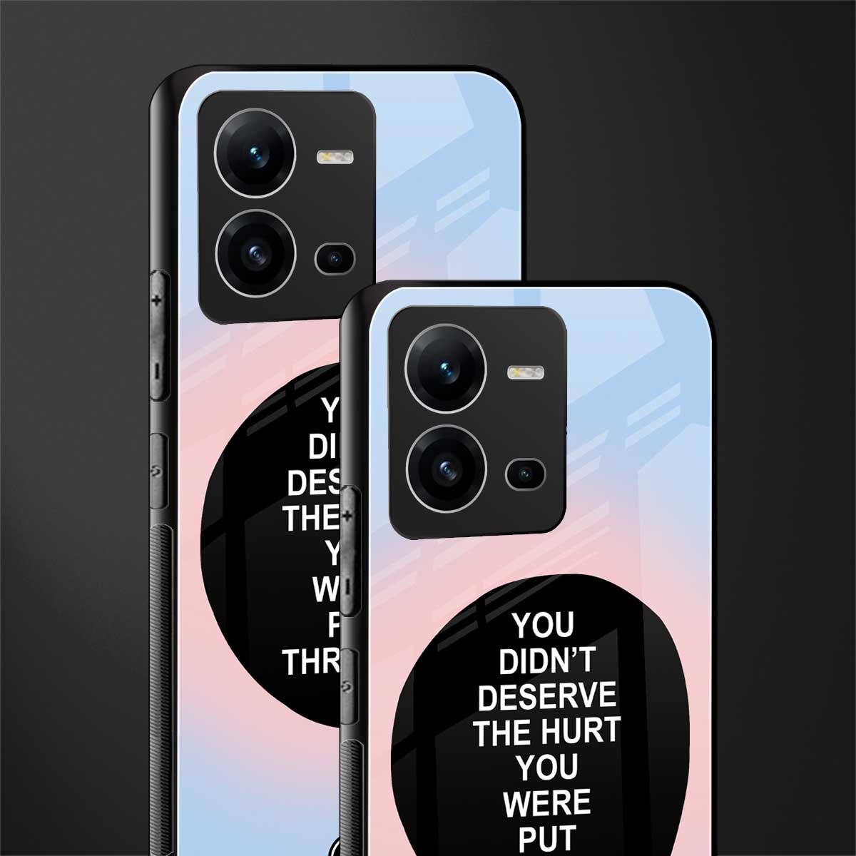 hurt back phone cover | glass case for vivo v25-5g