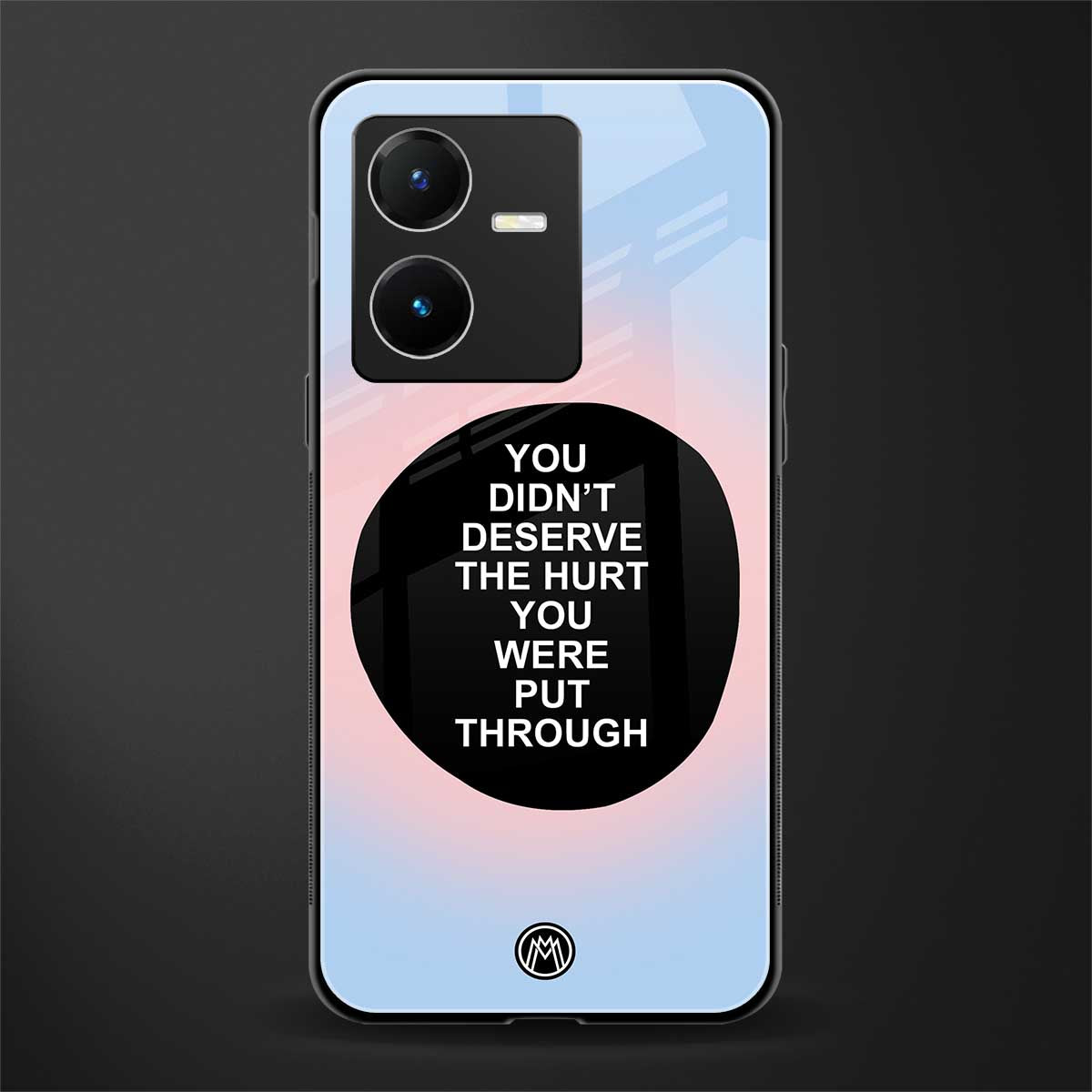 hurt back phone cover | glass case for vivo y22