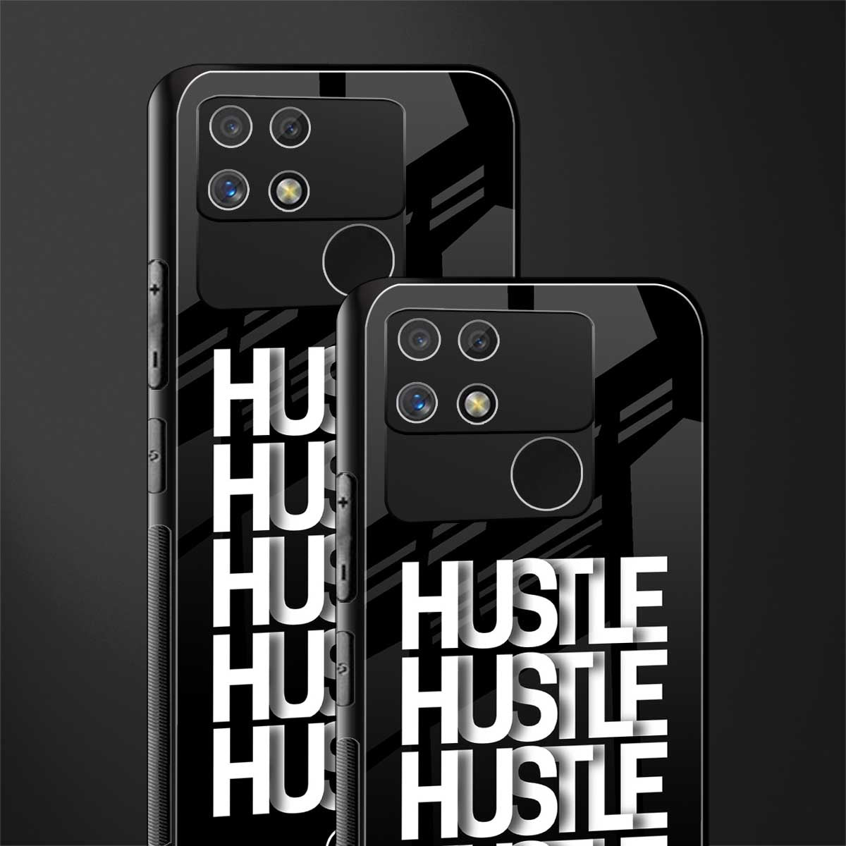 hustle back phone cover | glass case for realme narzo 50a