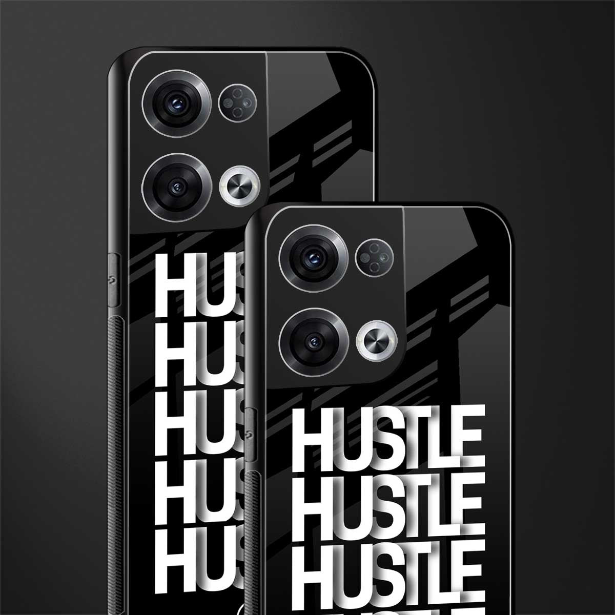 hustle back phone cover | glass case for oppo reno 8