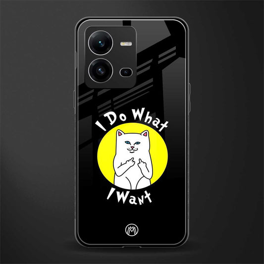 i do what i want back phone cover | glass case for vivo v25-5g