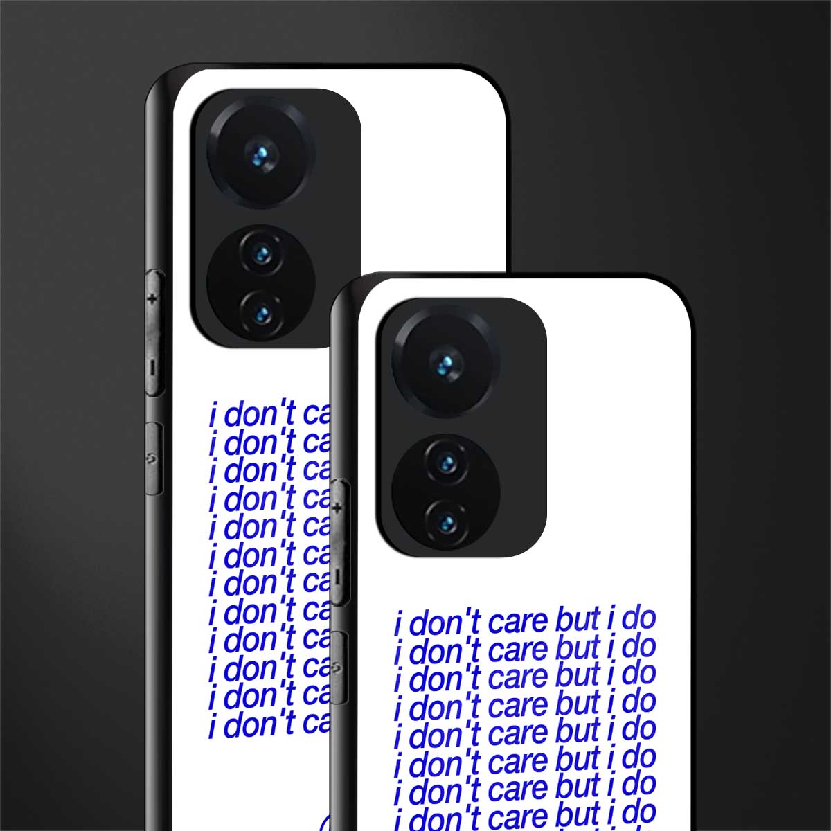 i don't care but i do back phone cover | glass case for vivo t1 44w 4g