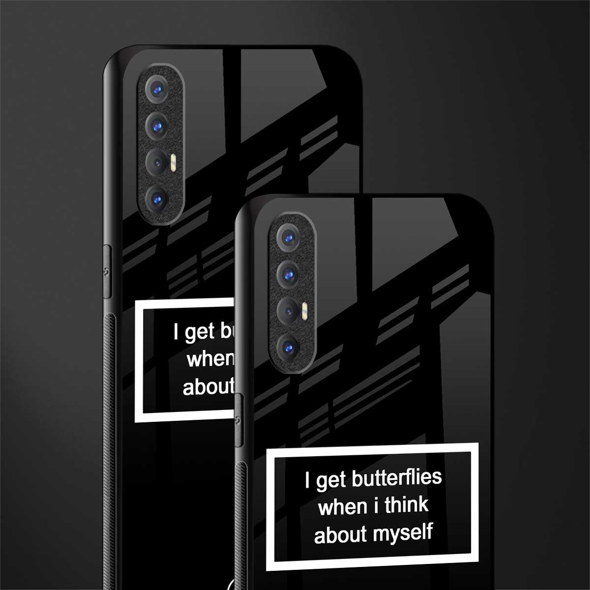 i get butterflies black edition glass case for oppo reno 3 pro image-2