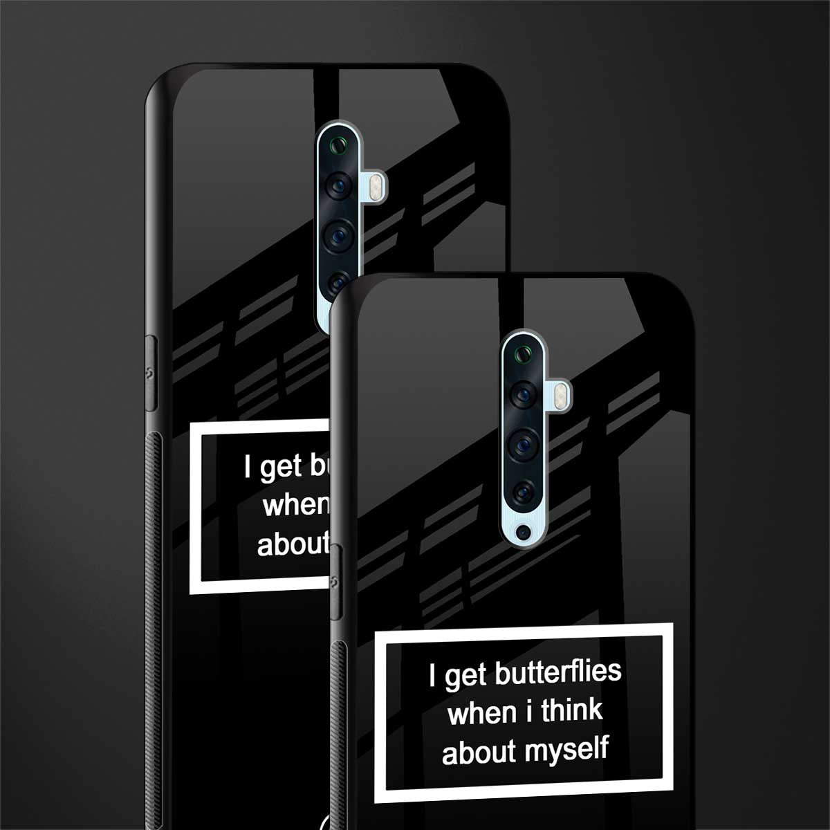 i get butterflies black edition glass case for oppo reno 2f image-2