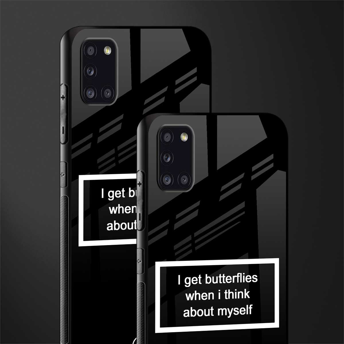 i get butterflies black edition glass case for samsung galaxy a31 image-2
