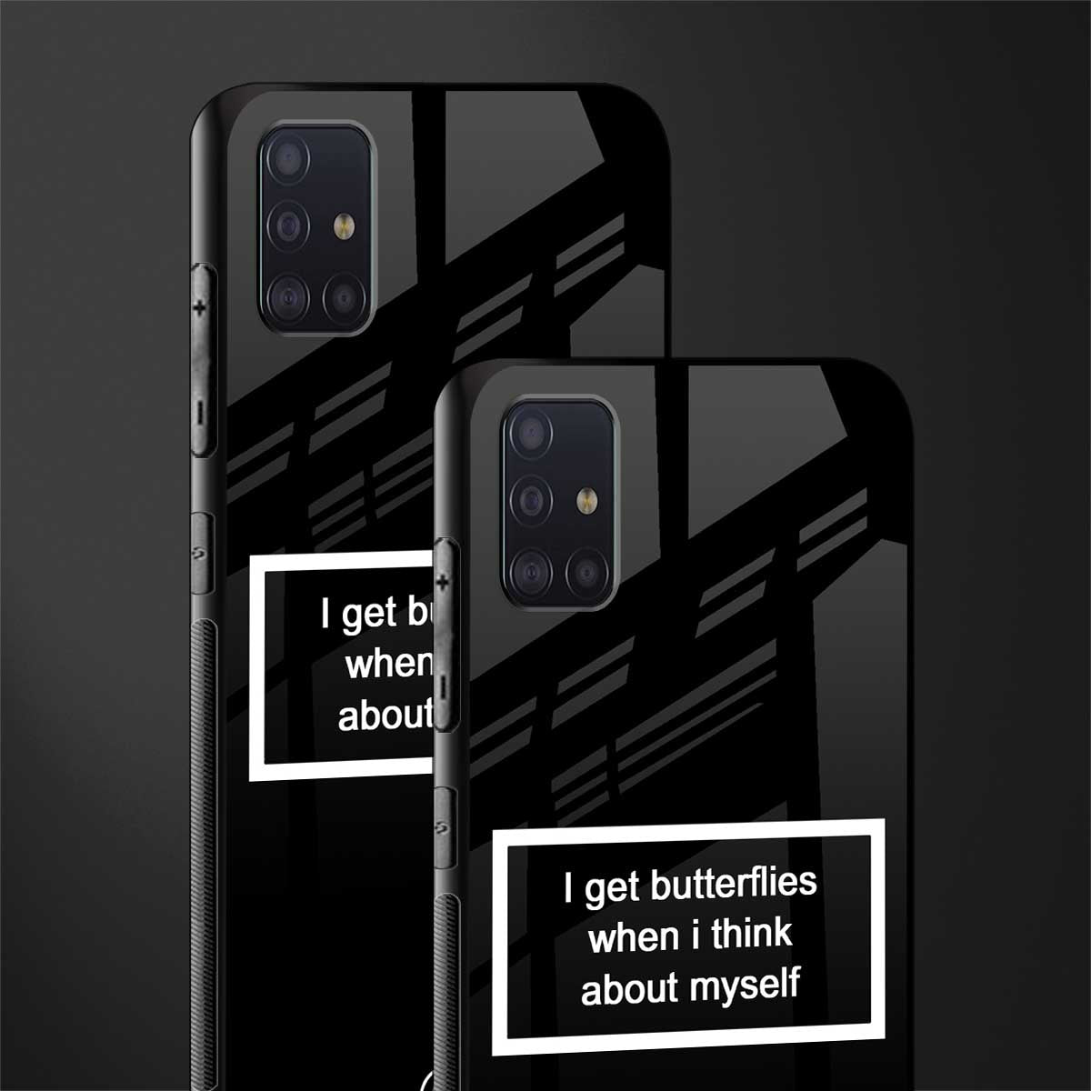 i get butterflies black edition glass case for samsung galaxy a71 image-2