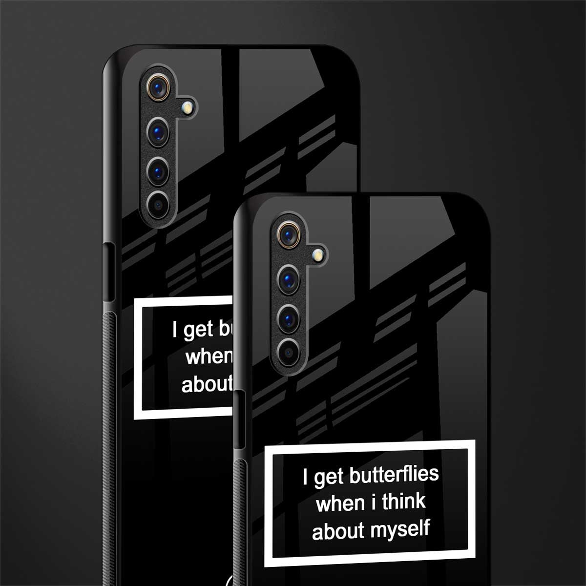 i get butterflies black edition glass case for realme 6i image-2