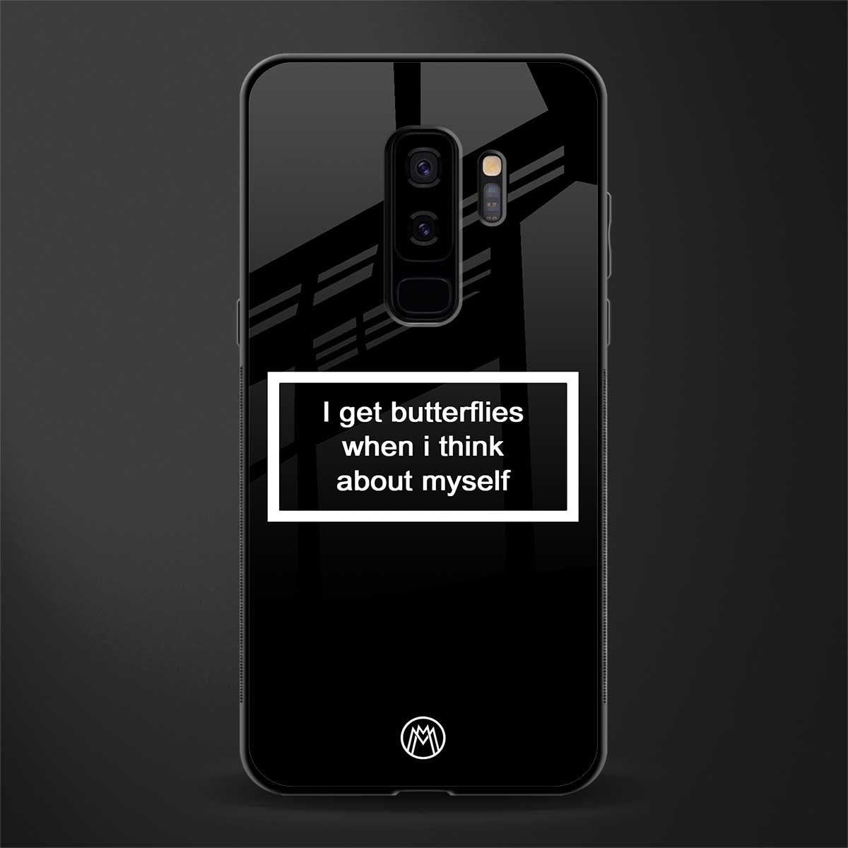 i get butterflies black edition glass case for samsung galaxy s9 plus image