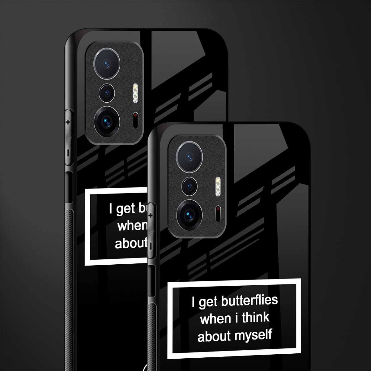 i get butterflies black edition glass case for mi 11t pro 5g image-2