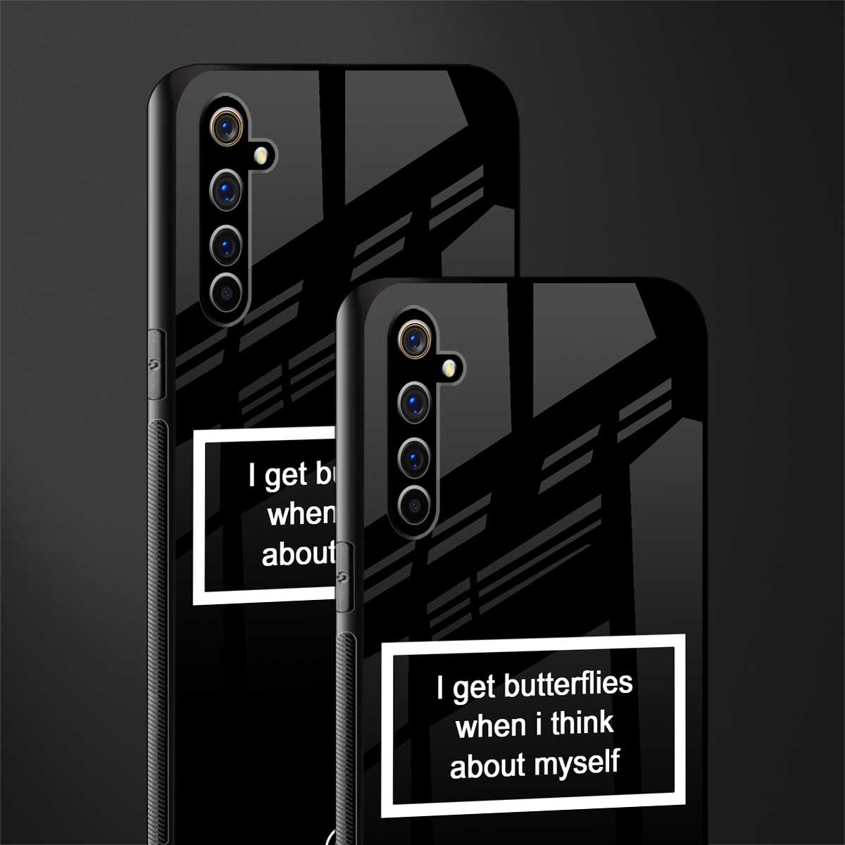 i get butterflies black edition glass case for realme x50 pro image-2