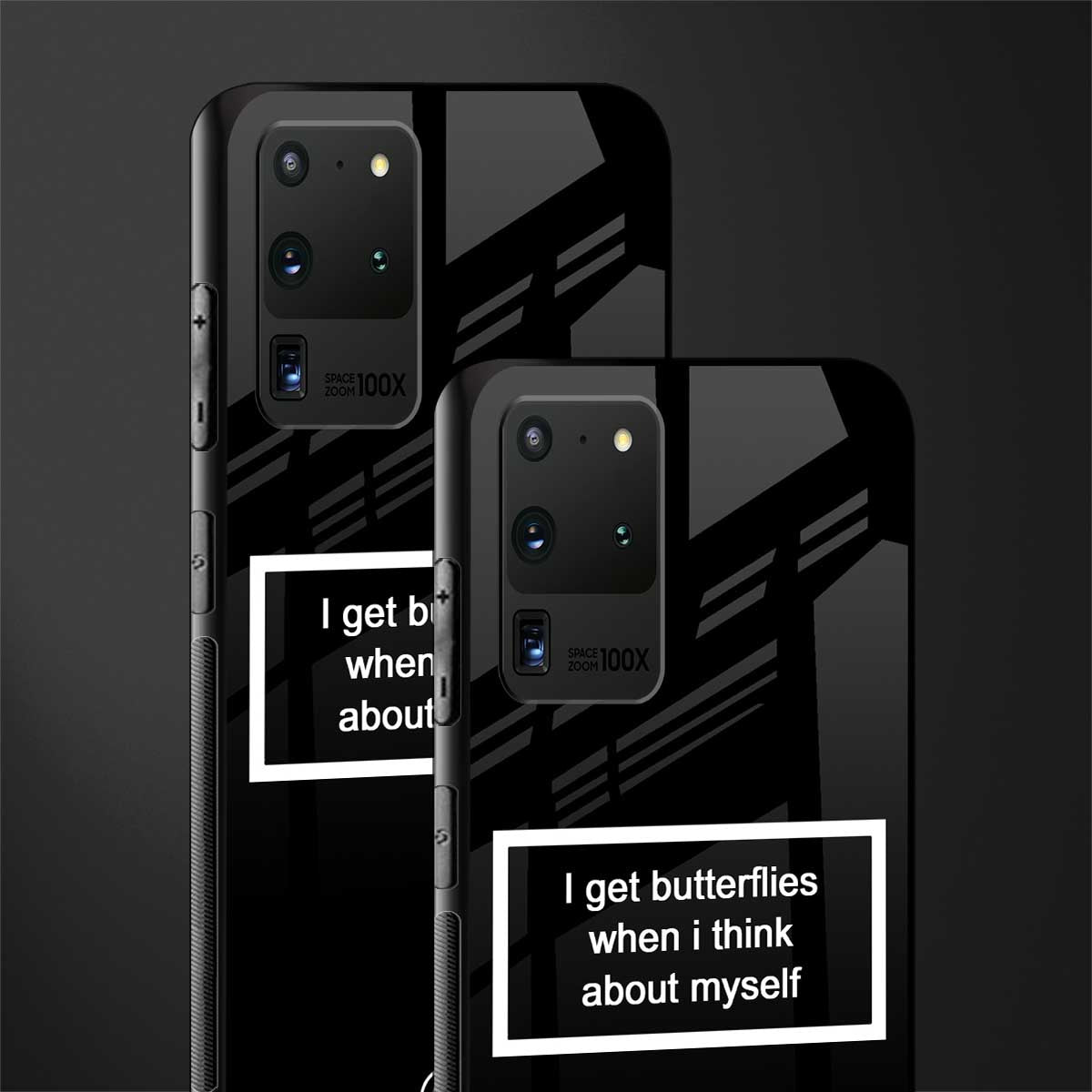 i get butterflies black edition glass case for samsung galaxy s20 ultra image-2