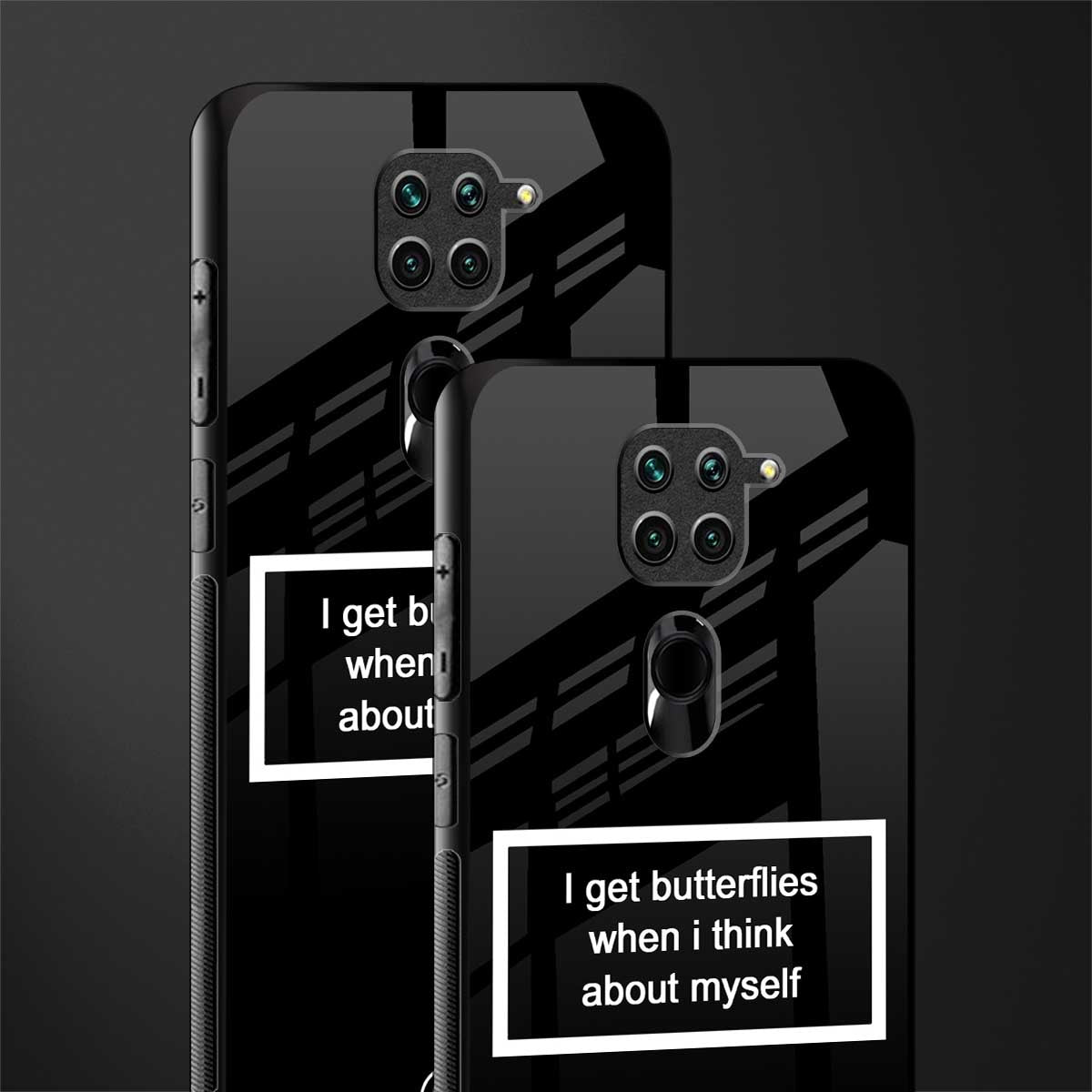 i get butterflies black edition glass case for redmi note 9 image-2