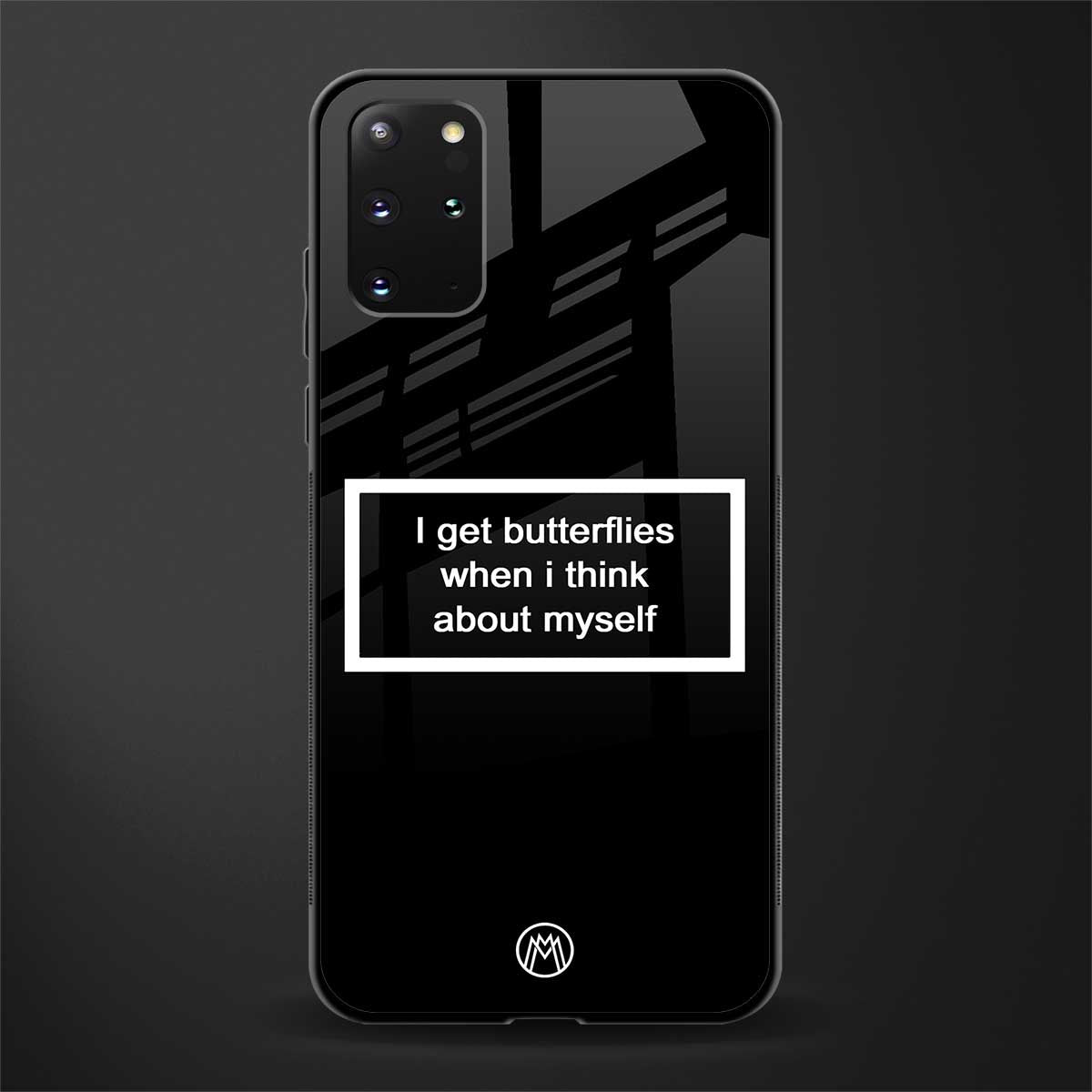 i get butterflies black edition glass case for samsung galaxy s20 plus image