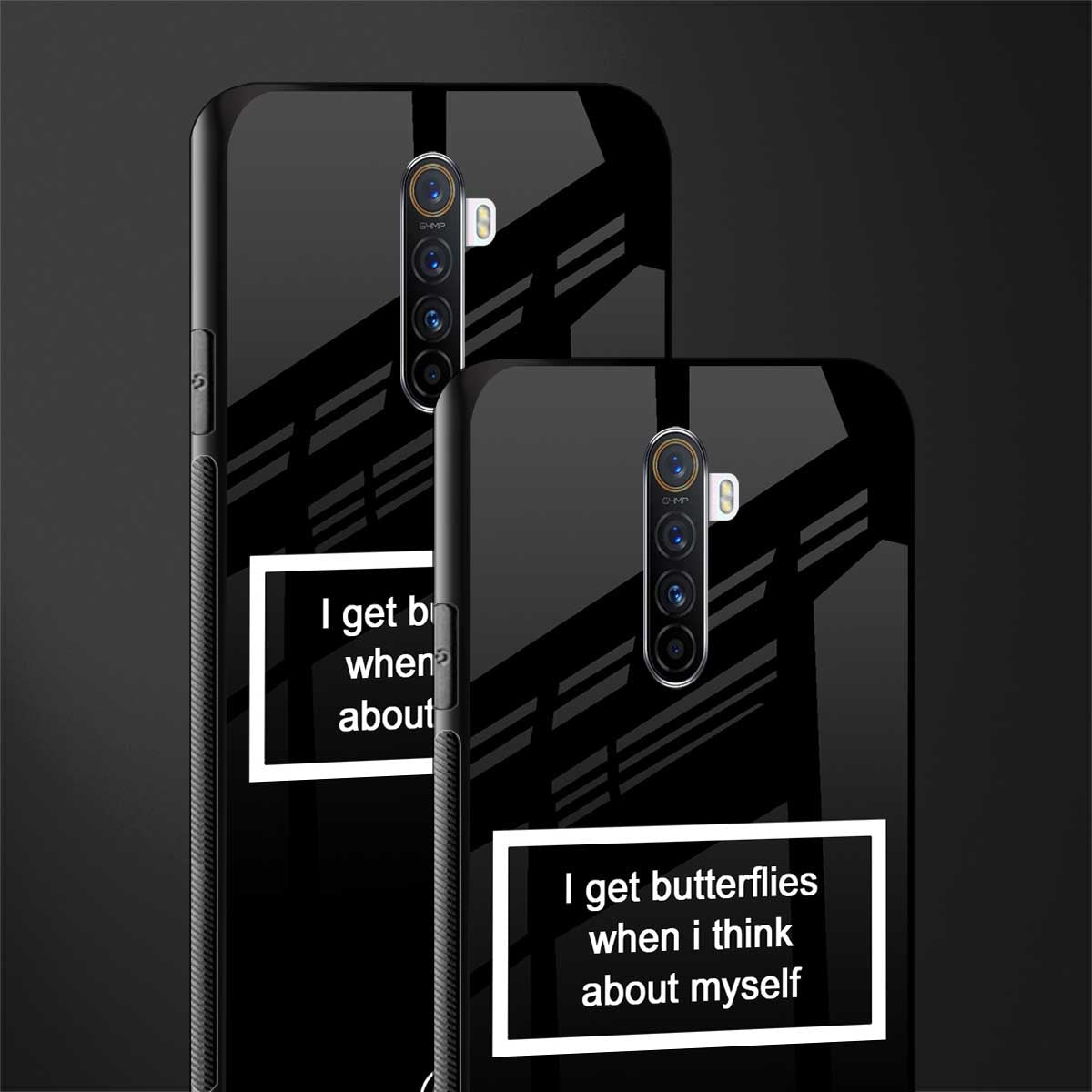 i get butterflies black edition glass case for realme x2 pro image-2