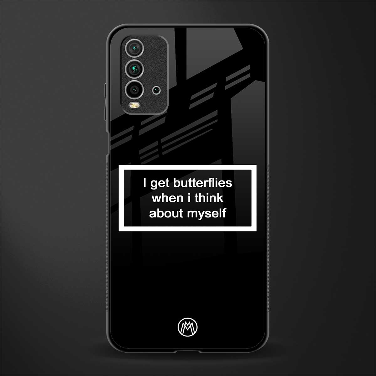 i get butterflies black edition glass case for redmi 9 power image