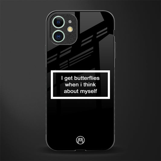 i get butterflies black edition glass case for iphone 11 image