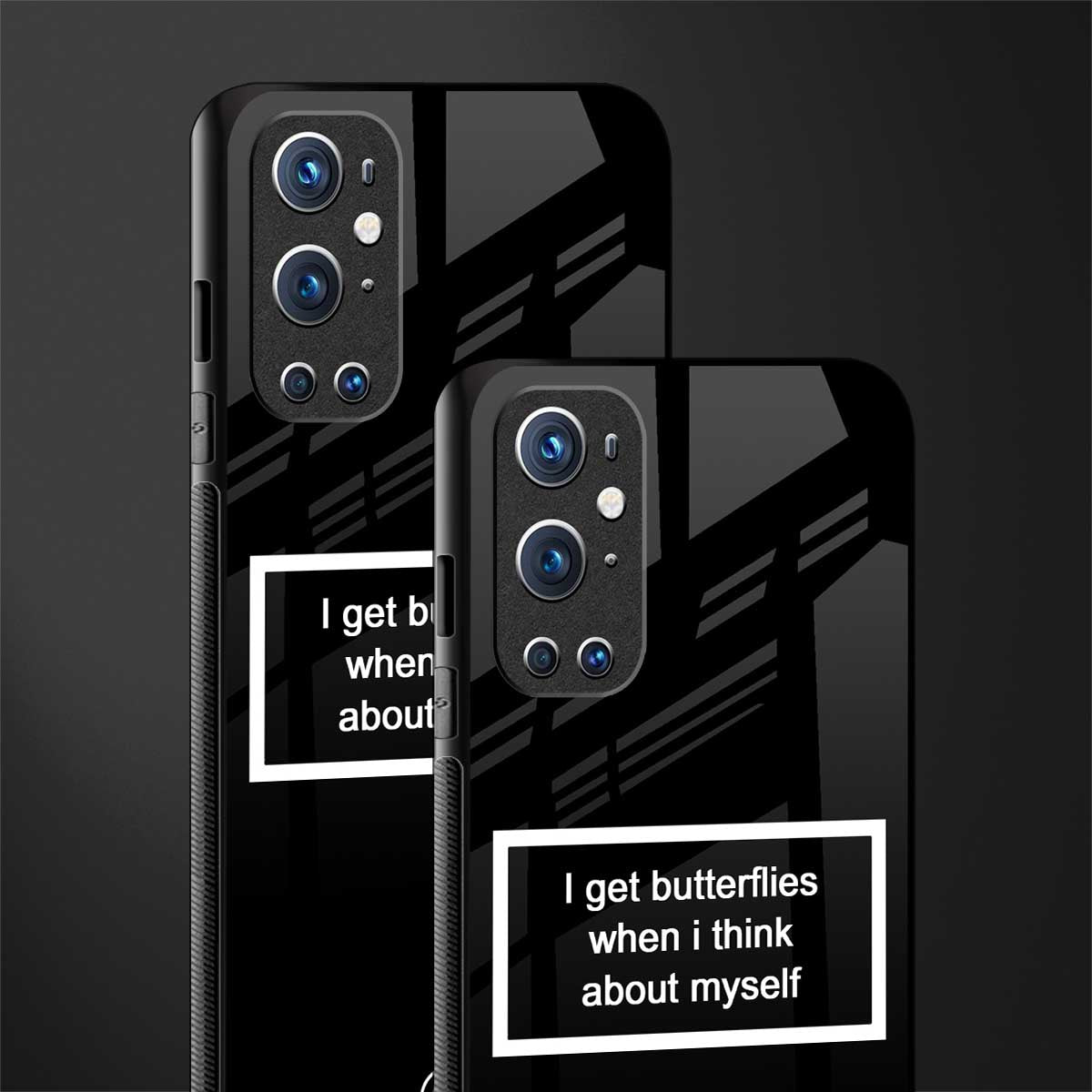 i get butterflies black edition glass case for oneplus 9 pro image-2