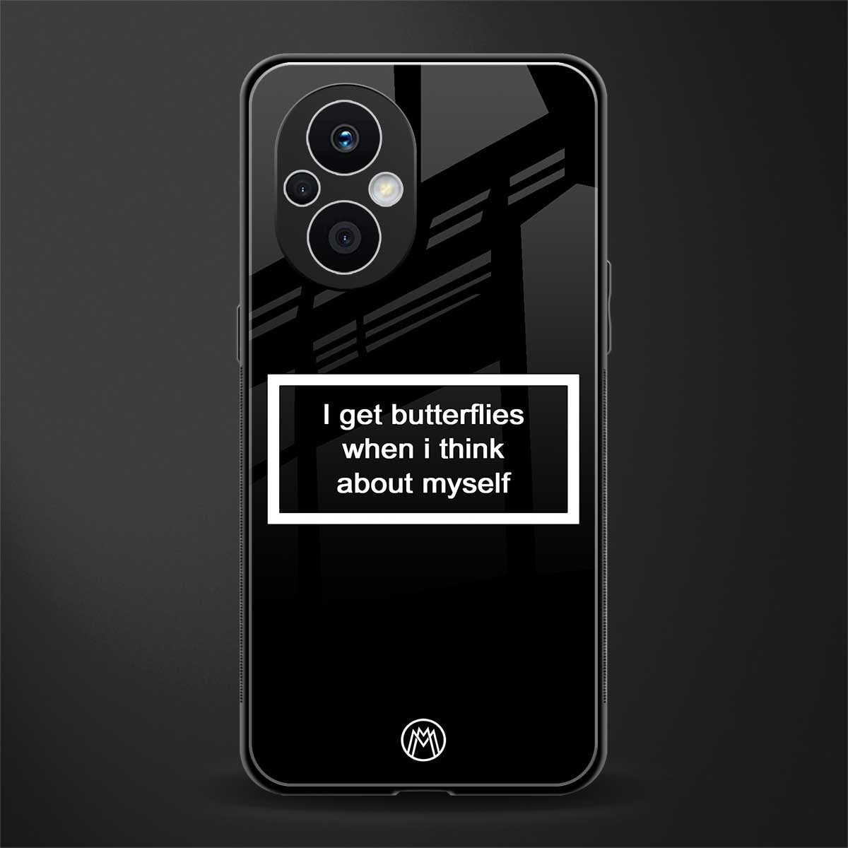 i get butterflies black edition back phone cover | glass case for oppo f21 pro 5g
