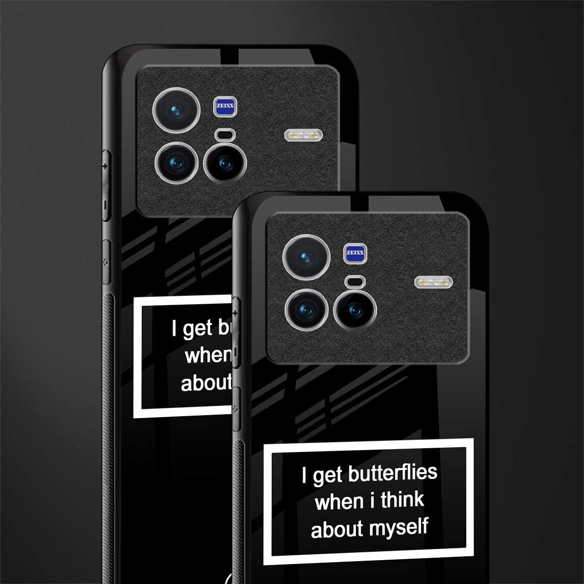 i get butterflies black edition glass case for vivo x80 image-2