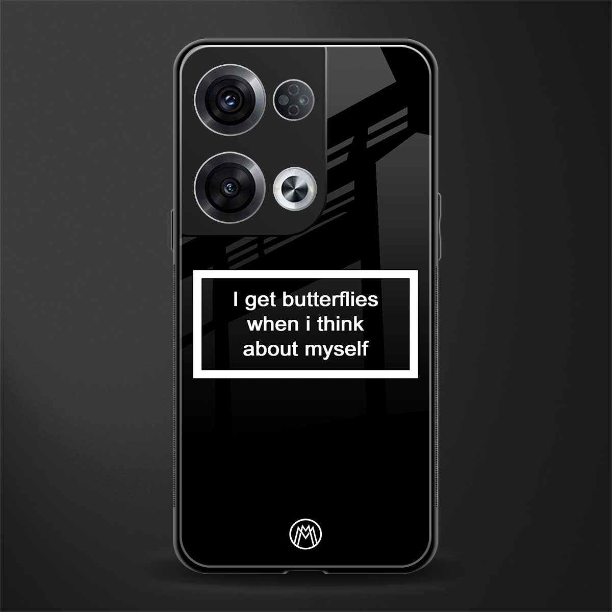 i get butterflies black edition back phone cover | glass case for oppo reno 8 pro