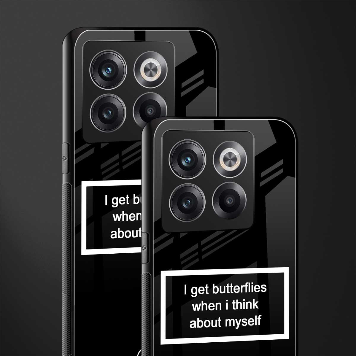 i get butterflies black edition back phone cover | glass case for oneplus 10t