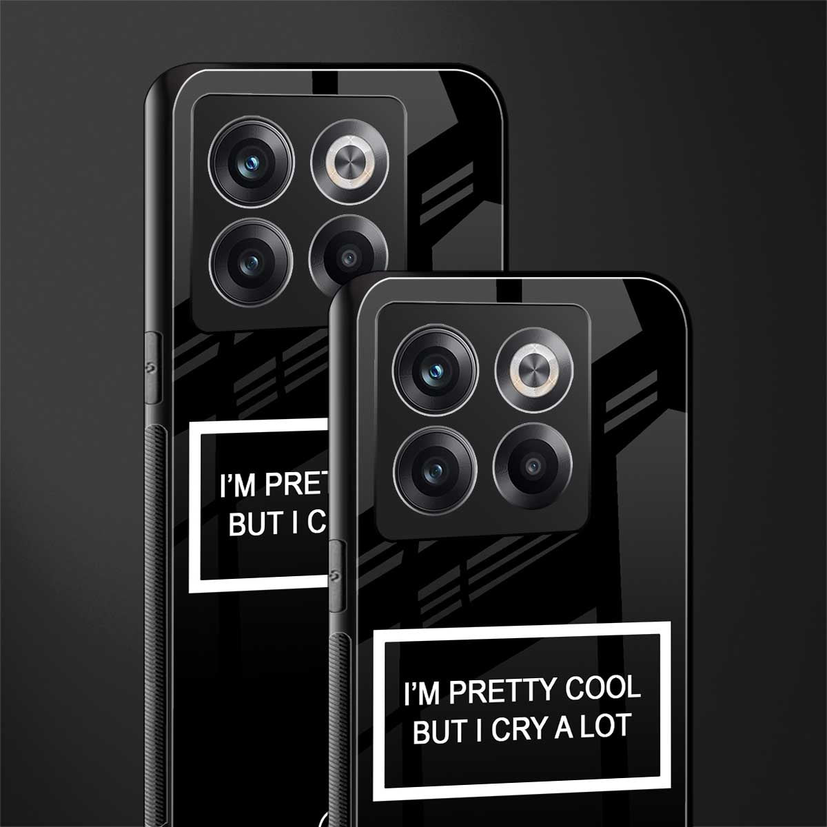 i'm pretty cool black edition back phone cover | glass case for oneplus 10t