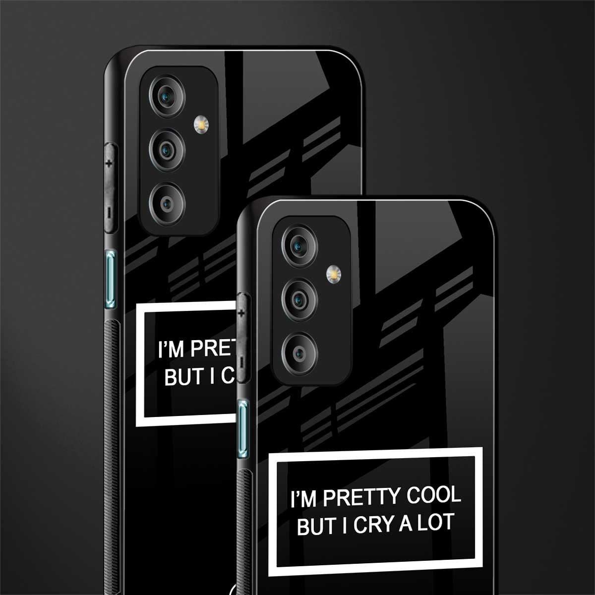 i'm pretty cool black edition back phone cover | glass case for samsung galaxy f23 5g