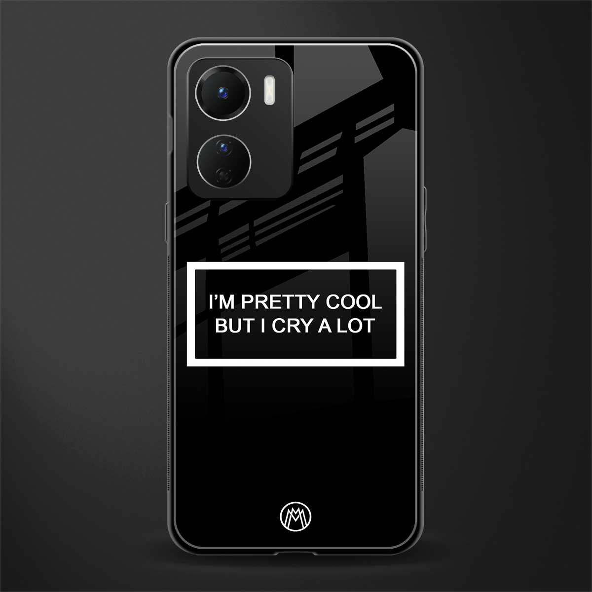 i'm pretty cool black edition back phone cover | glass case for vivo y16