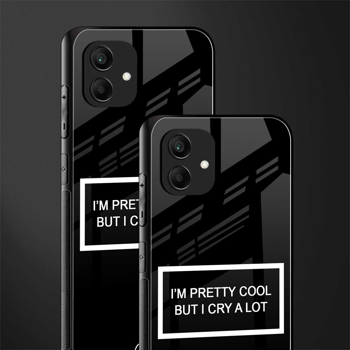 i'm pretty cool black edition back phone cover | glass case for samsung galaxy a04