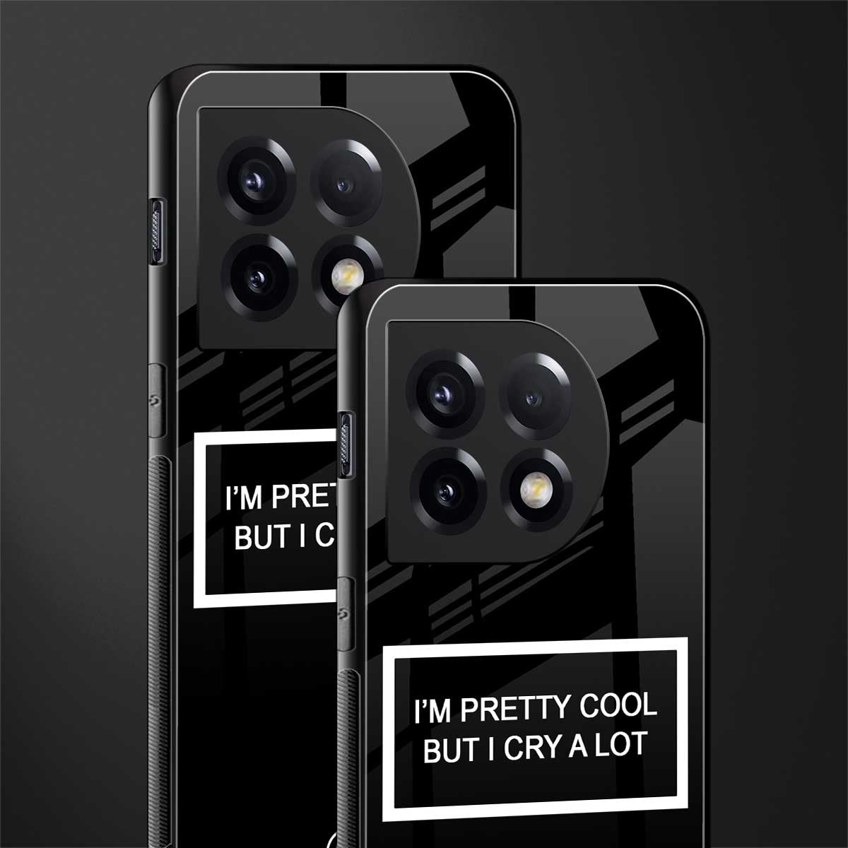 i'm pretty cool black edition back phone cover | glass case for oneplus 11