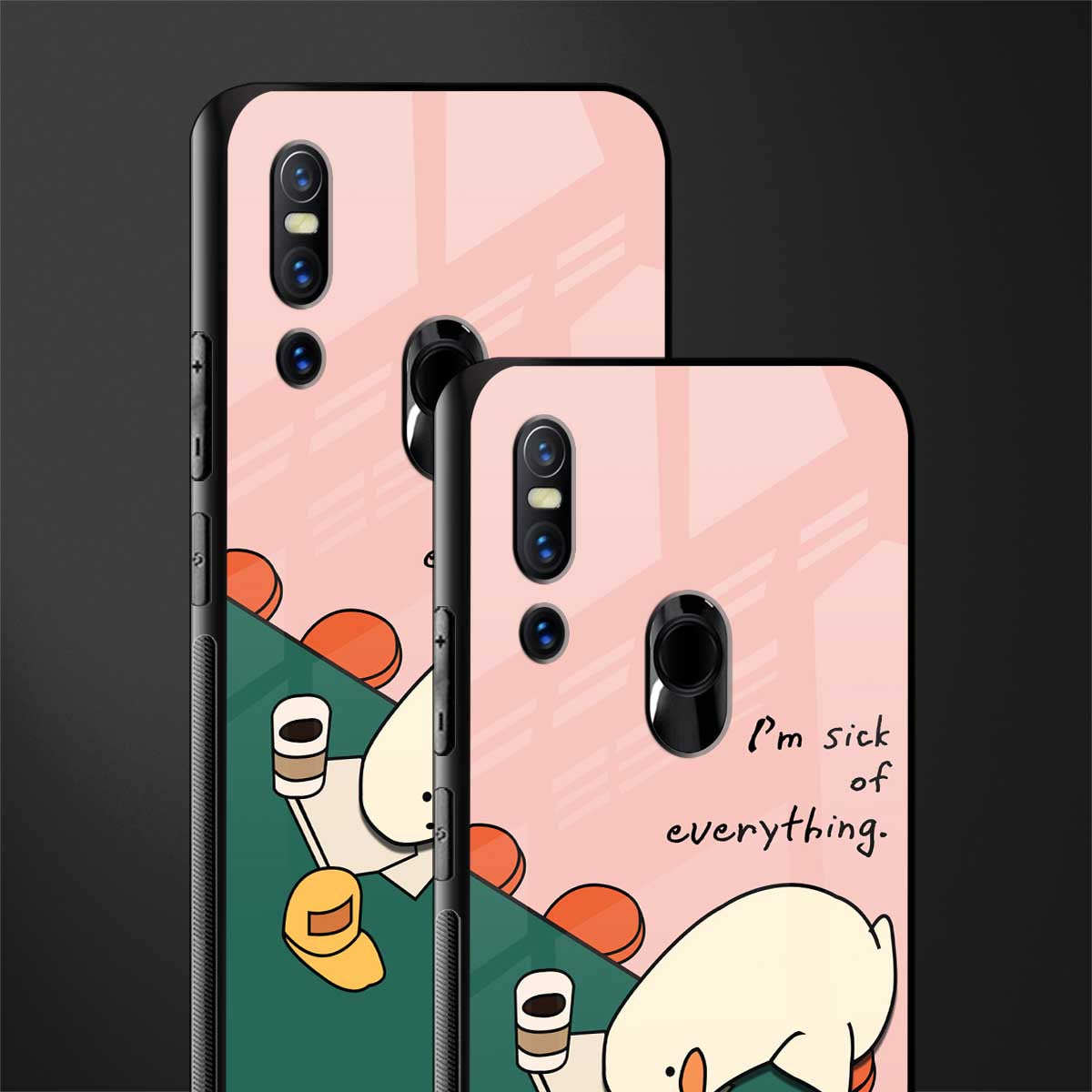 i'm sick of everything glass case for vivo v15 image-2
