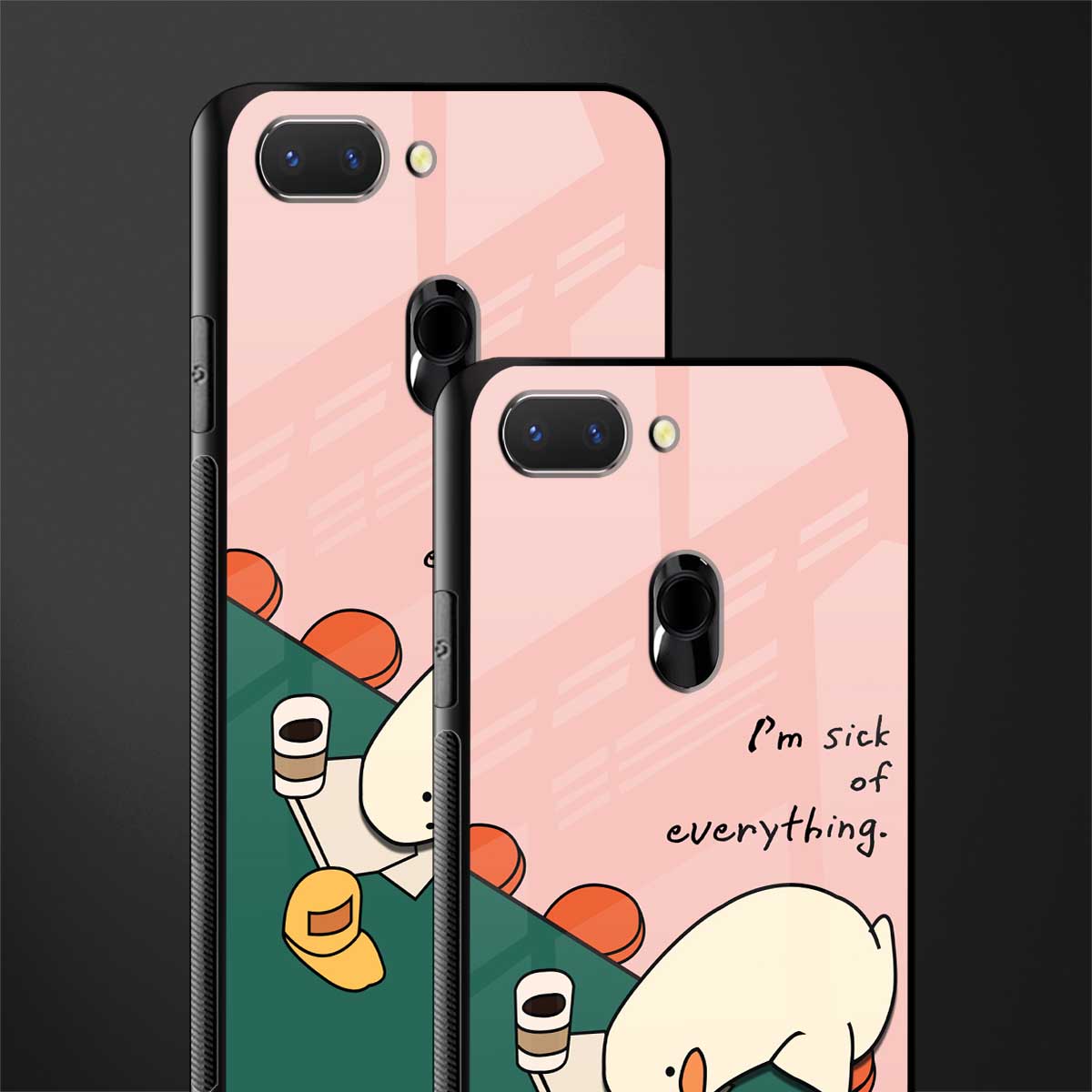 i'm sick of everything glass case for oppo a5 image-2