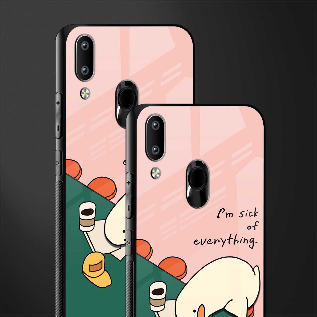 i'm sick of everything glass case for vivo y91 image-2