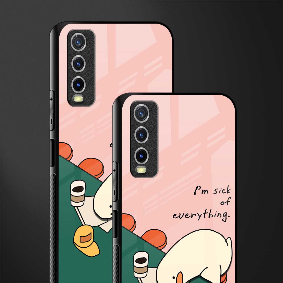 i'm sick of everything glass case for vivo y20 image-2