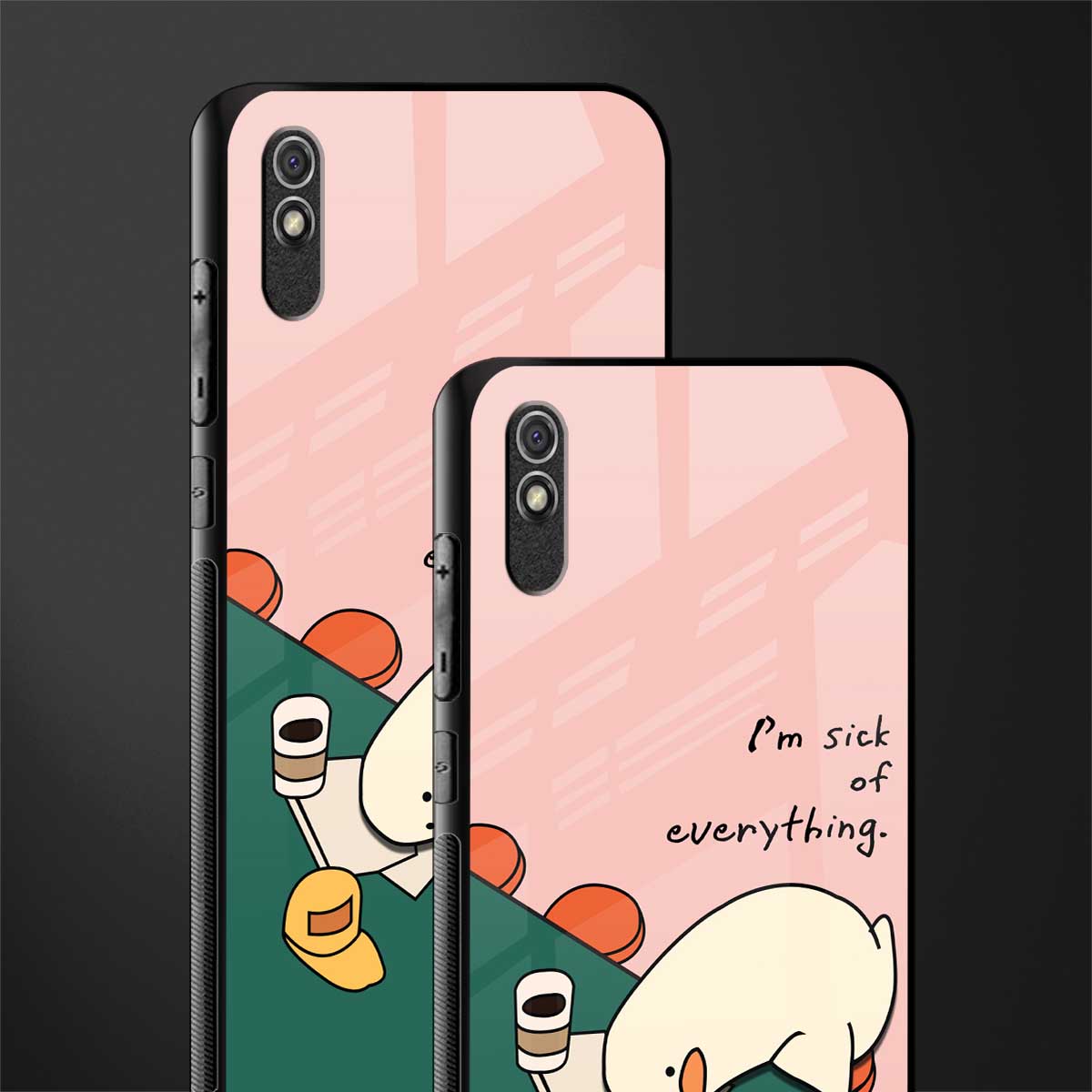 i'm sick of everything glass case for redmi 9a image-2