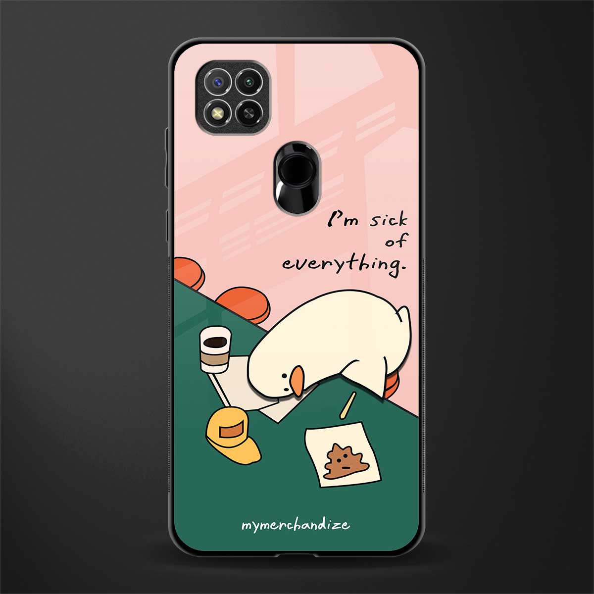 i'm sick of everything glass case for redmi 9 image