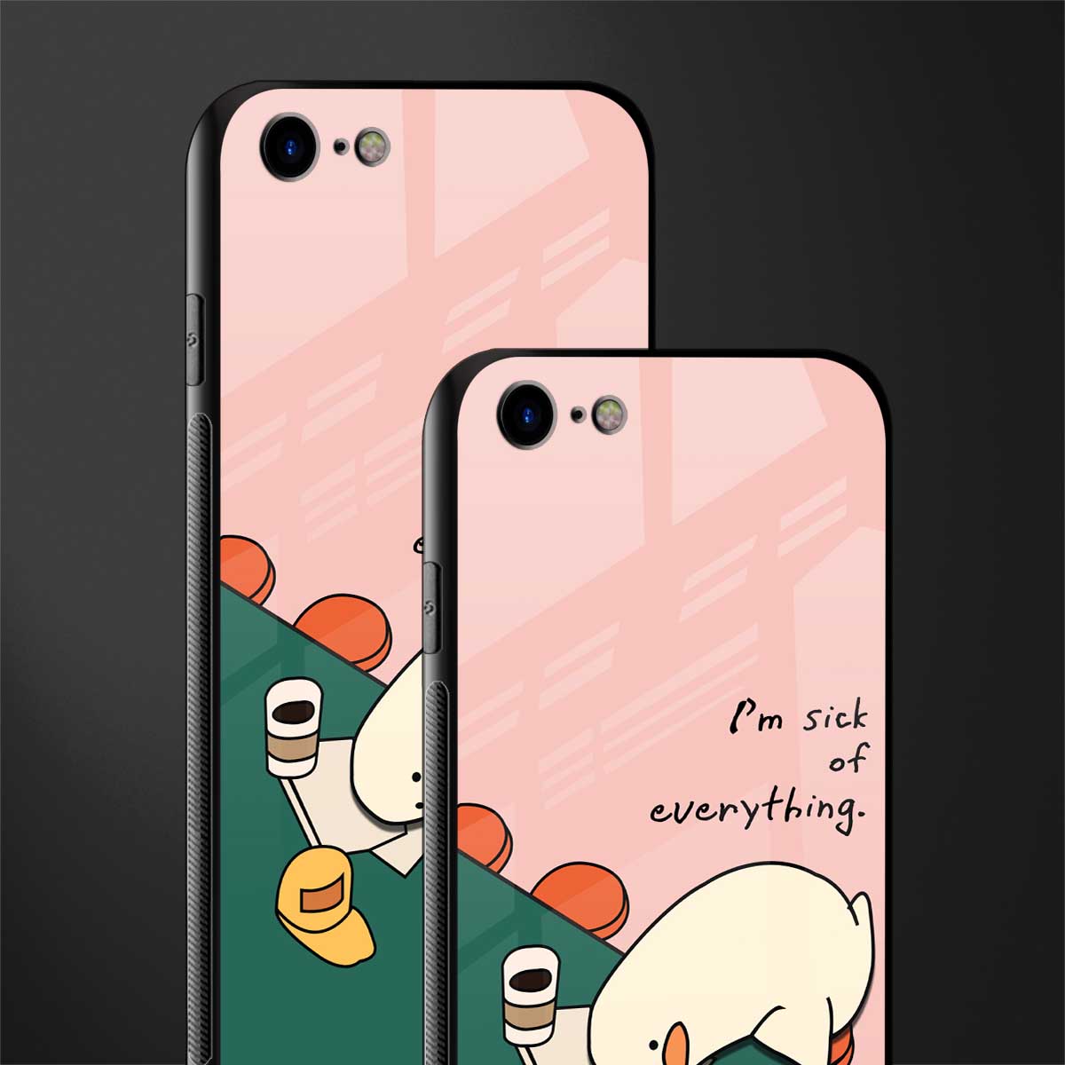 i'm sick of everything glass case for iphone 8 image-2