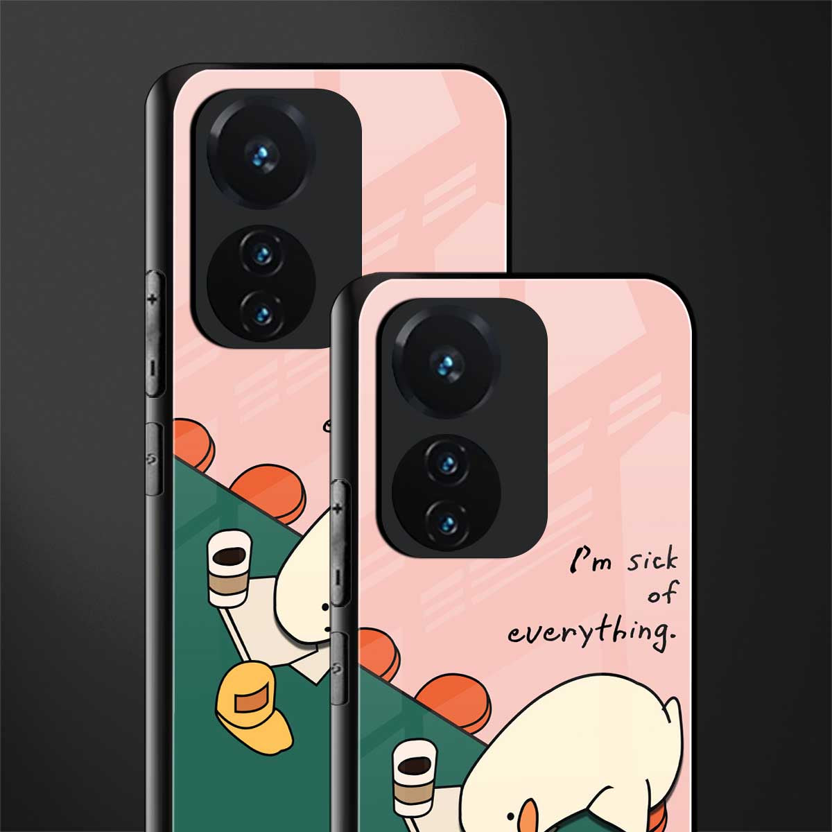 i'm sick of everything back phone cover | glass case for vivo t1 44w 4g