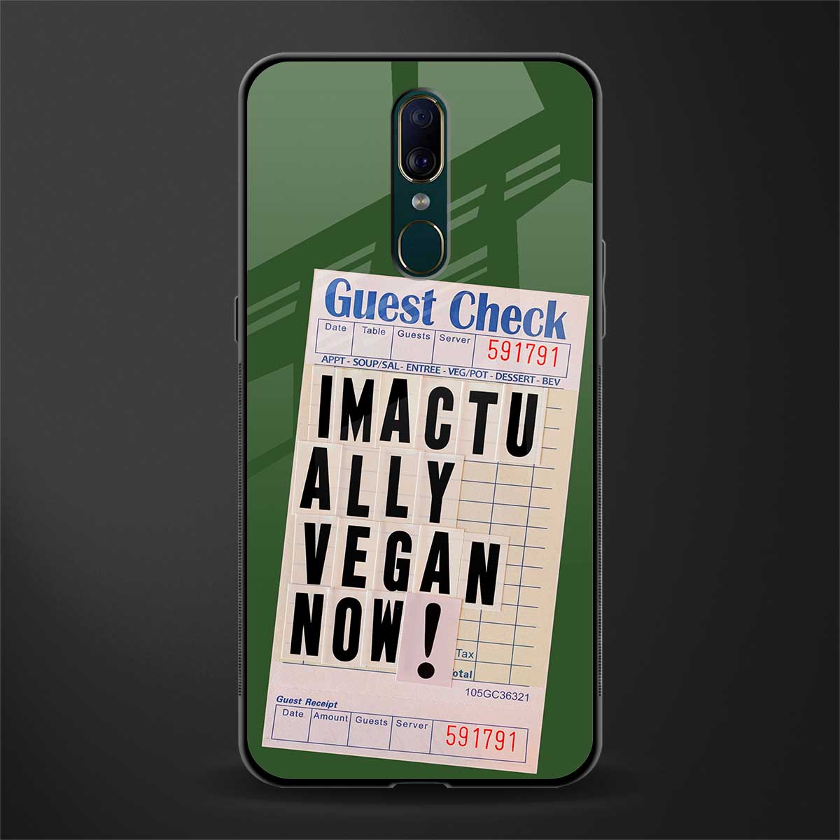 i'm vegan glass case for oppo a9 image