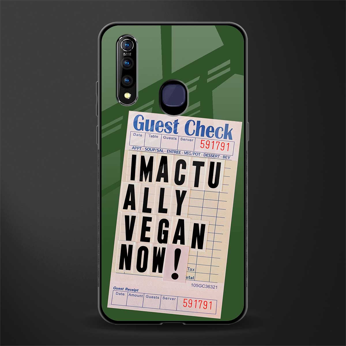 i'm vegan glass case for vivo z1 pro image